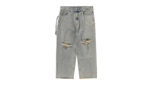 BAPE Black Essential Paisley Trimmed Denim Pant Blue