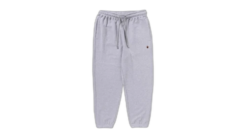 BAPE One Point Relaxed Fit Sweat Pants Gray