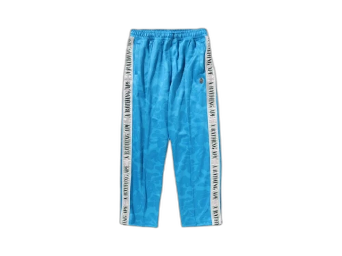 BAPE Solid Camo One Point Track Pants Blue