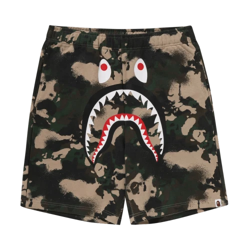 BAPE Map Camo Regular Fit Shark Sweatshorts 'Green'