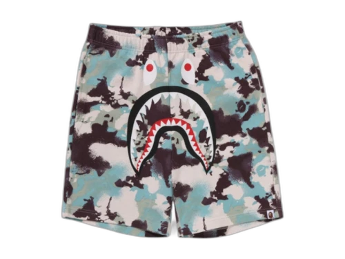 BAPE Map Camo Regular Fit Shark Sweat Shorts Multicolor