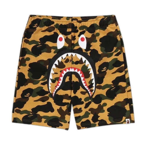 BAPE 1st Camo Shark Regular Fit Sweat Shorts 'Yellow'