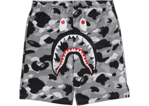 BAPE 1st Camo Shark Regular Fit Sweat Shorts Shorts Grey
