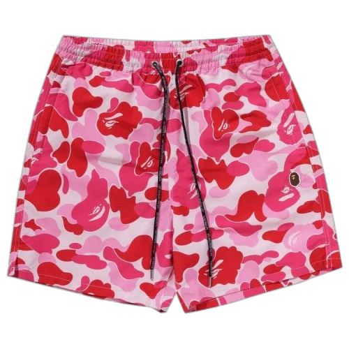 BAPE ABC Camo One Point Relaxed Fit Water Shorts 'Pink'