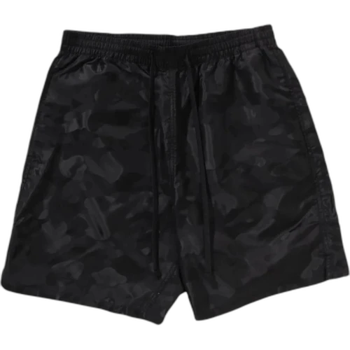 BAPE Solid Camo Bathing Ape Logo Shorts Black