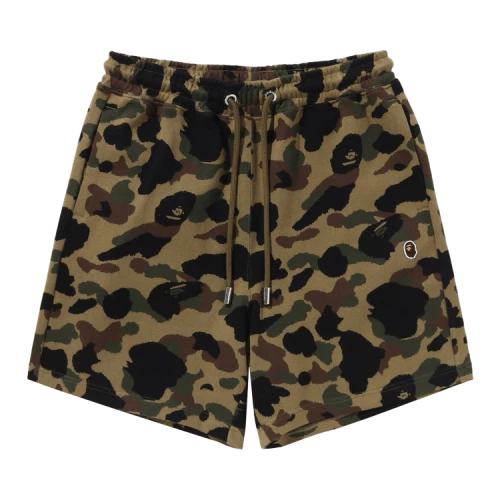 BAPE 1st Camo Jacquard One Point Relaxed Fit Sweat Shorts 'Green'