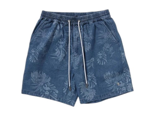 BAPE Black Hawaiian Camp II Shorts Blue