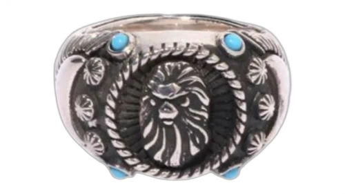 BAPE Black Madface Navajo Ring Silver