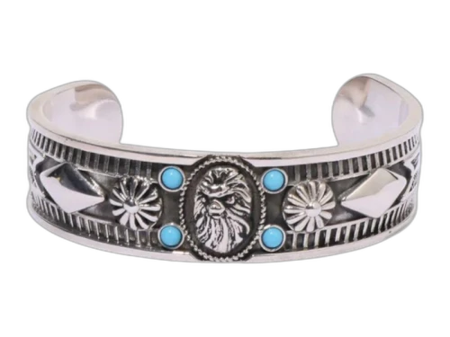BAPE Black Navajo Turquoise Bangle Silver