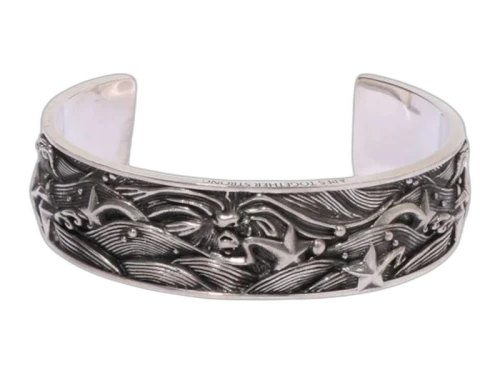 BAPE Black Madface Bangle Silver