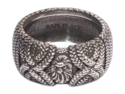 BAPE Black Tsuka Ring Silver