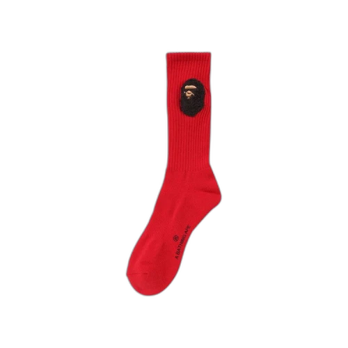 BAPE Balloon Yarn Ape Head Socks 'Red'