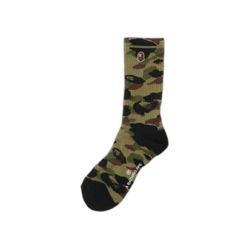 BAPE 1st Camo Ape Head One Point Socks 'Green'