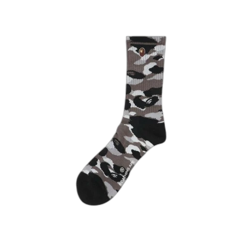 BAPE 1st Camo Ape Head One Point Socks 'Grey'