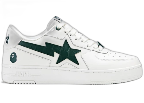 BAPE A Bathing Ape Sta Icon #1 White Green Croc