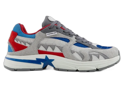 BAPE A Bathing Ape Shark Sta #2 Blue Grey Red