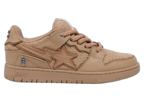 BAPE A Bathing Ape Sk8 Sta Beige Crochet