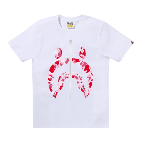 BAPE ABC Camo Shark Tee 'White/Pink'