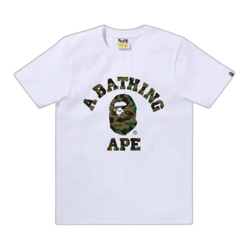 BAPE 1st Camo College Tee 'White/Green'