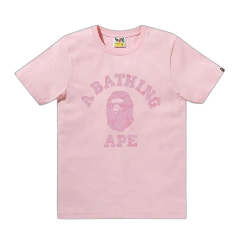 BAPE Solid Camo College Tee 'Pink'