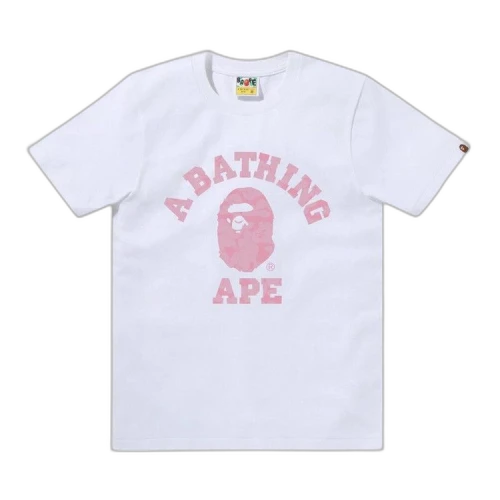 BAPE Solid Camo College Tee 'White/Pink'