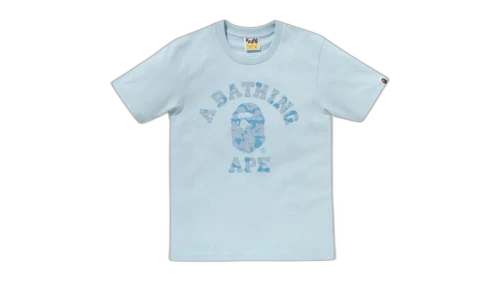 BAPE Solid Camo College Tee Blue