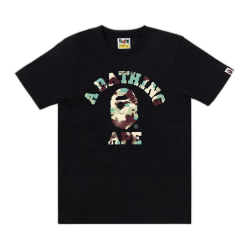 BAPE Map Camo College Tee 'Black/Pink'