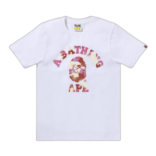 BAPE Map Camo College Tee 'White/Pink'