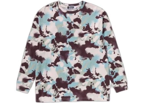 BAPE Women's Map Camo L/S Tee Multicolor