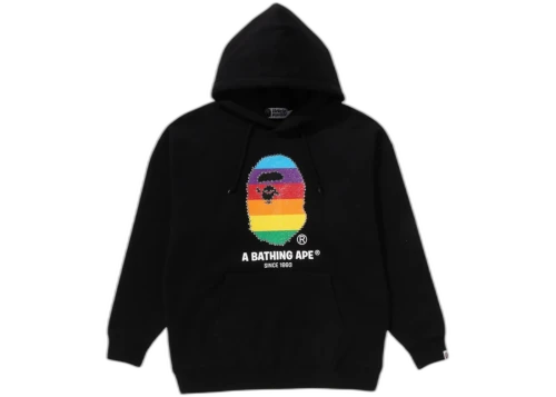 BAPE Women's Crystal Ape Head Oversized Pullover Hoodie Black