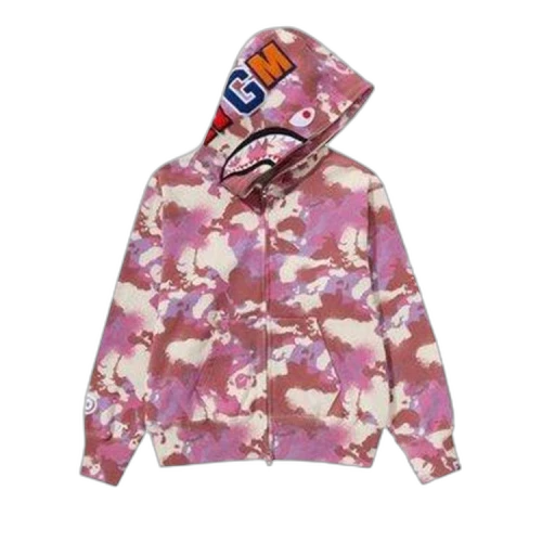 BAPE Map Camo Shark Full Zip Hoodie 'Pink'