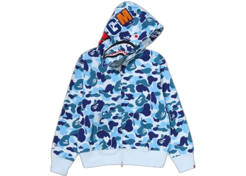 BAPE Women's ABC Camo Shark Full Zip Hoodie Blue