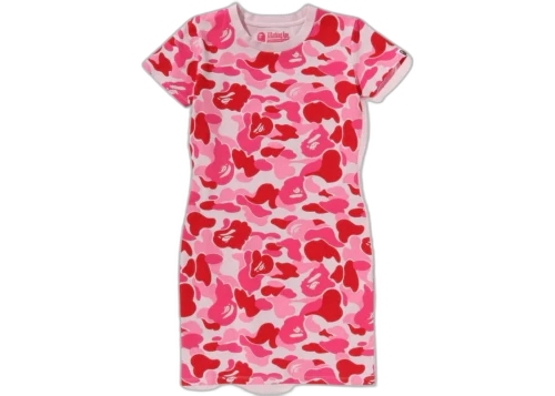 BAPE Women's ABC Camo Jersey Dress Pink