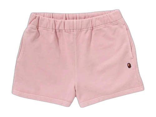 BAPE Women's Pigment Dyed One Point Sweat Shorts Pink