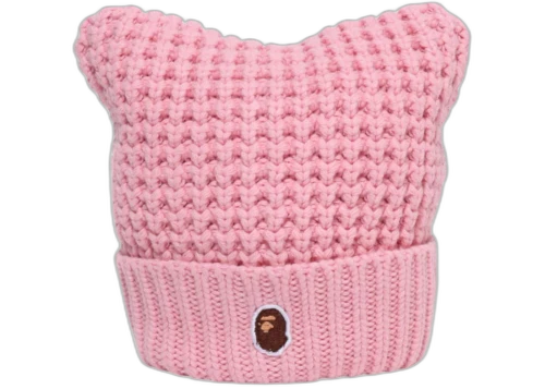 BAPE Women's Cat Ear Knit Cap Pink