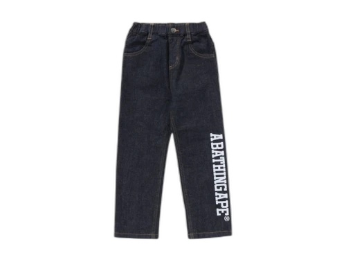 BAPE Kids 10oz Stretch Denim Tapered Pants Navy