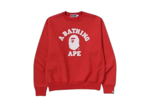 BAPE Classic College Crewneck Sweatshirt Red