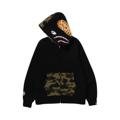 BAPE Shark Full Zip Hoodie 'Black/Camo'