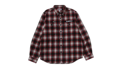 BAPE Flannel Check Tactical Shirt Red