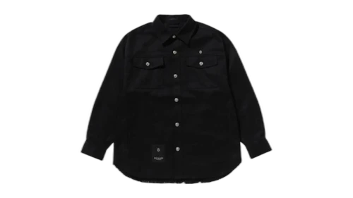 BAPE Head Tweed Trimmed I Shacket Black