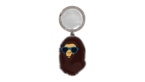 BAPE Resort Ape Head Metal Keychain Brown
