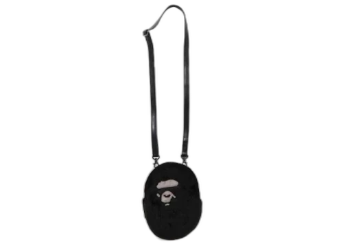 BAPE Ape Head Faux Fur Mini Shoulder Bag Black