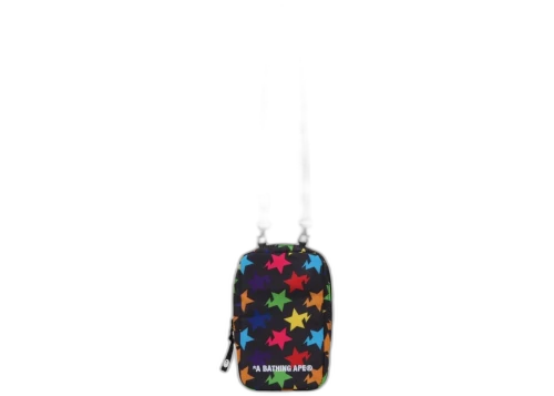 BAPE Sta Pattern Phone Travel Shoulder Bag Black