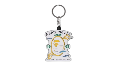 BAPE Japan Souvenir Rubber Keychain White