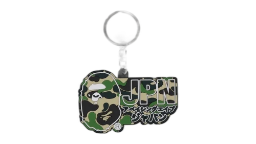 BAPE ABC Camo Japan Rubber Keychain Green