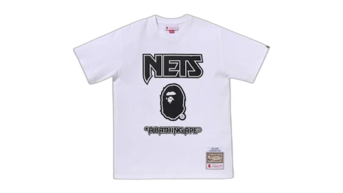BAPE x Mitchell & Ness NBA New Jersey Nets Tee Black