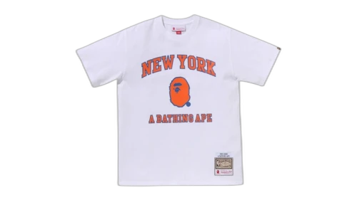 BAPE x Mitchell & Ness NBA New York Knicks Tee Blue