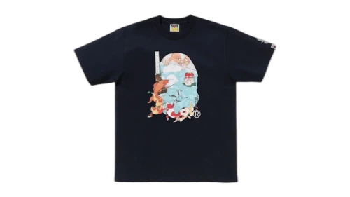 BAPE x Ukiyo-E Ape Head 4 Tee Navy