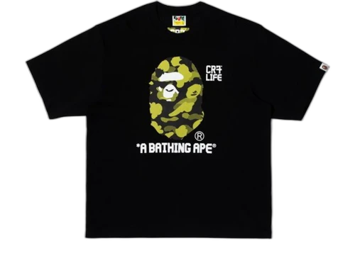 BAPE x CR7Life Big Ape Head Reflection Camo Tee Black