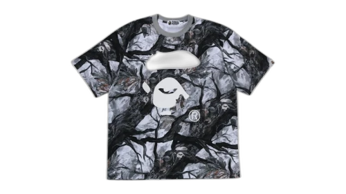 BAPE Tree Edge Camo Ape Face Relaxed Fit Tee White